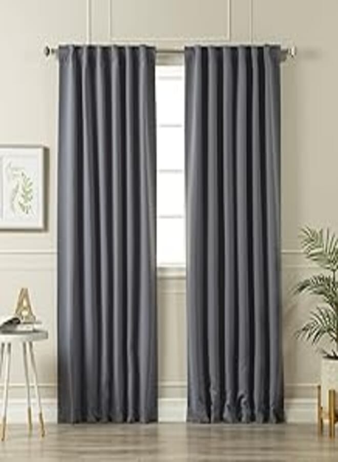 Plush curtain, 275 x 150 cm - grey