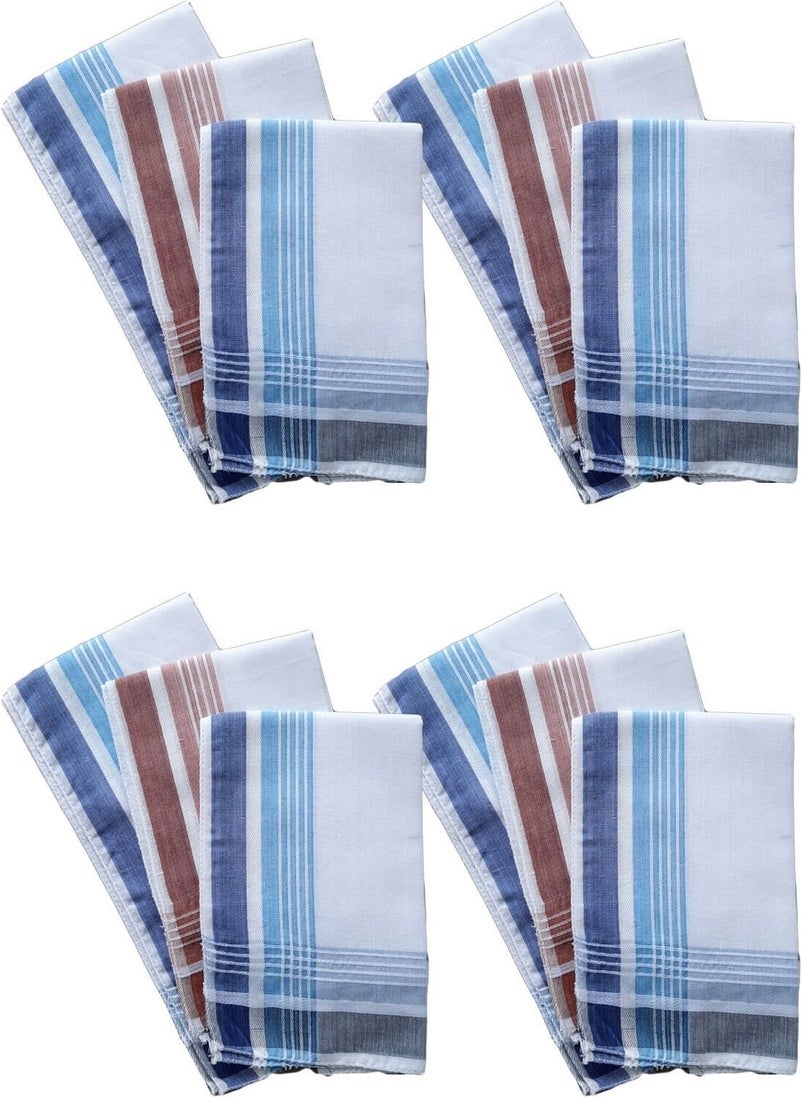 Elmira 12 Pack Hand Pocket Collar Fabric Handkerchief 36X36 cm 100 Cotton TM04  - Image 1