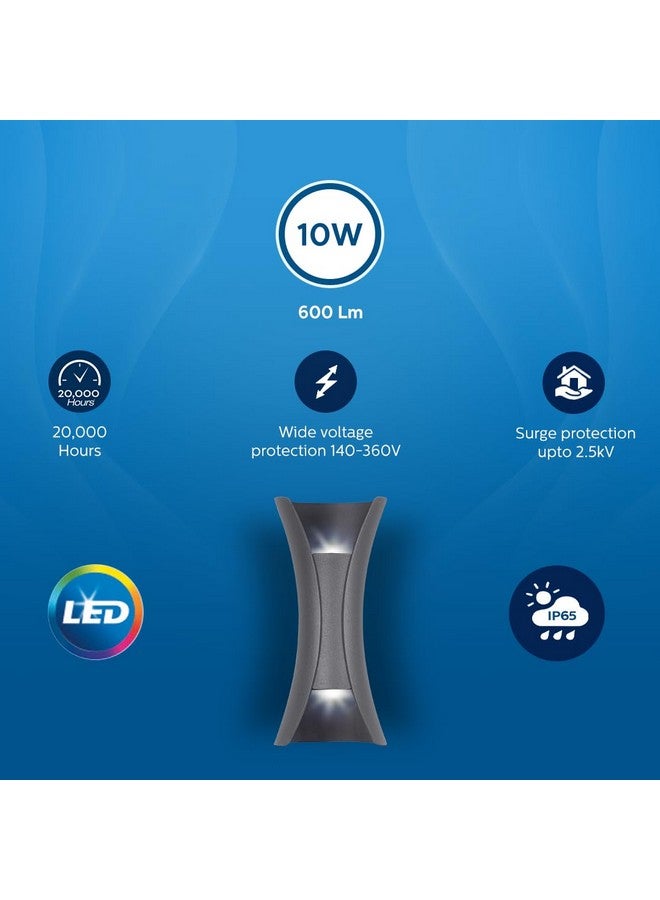 PHILIPS 10W Vertical decorative Wall Light | Lucent Outdoor Wall Light for Decoration | Colour : Warm White, Pack of 4 - Image 3