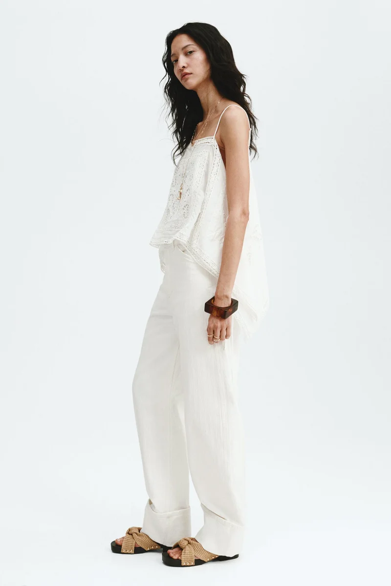 H&M  Barrel Leg Regular Waist Jeans for Women | Best Price UAE