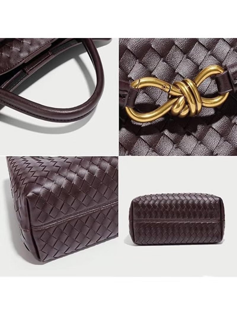 baellerry Woven Hobo Bags for Women Fashion Leather Woven Tote Shoulder Bag Purses Tote Handbag (Black） - Image 4