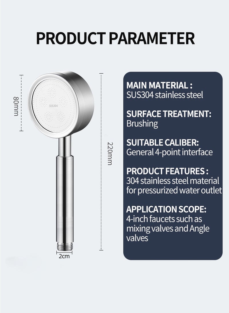 بيروي مجموعة دش من الفولاذ المقاوم للصدأ — تشمل رأس دش محمول، خرطوم، وحامل حائط. مصممة للاستخدام في أحواض الاستحمام ومراكز السبا، تتميز هذه المجموعة المتينة بمقاومة التآكل وسهولة التركيب. - Image 3