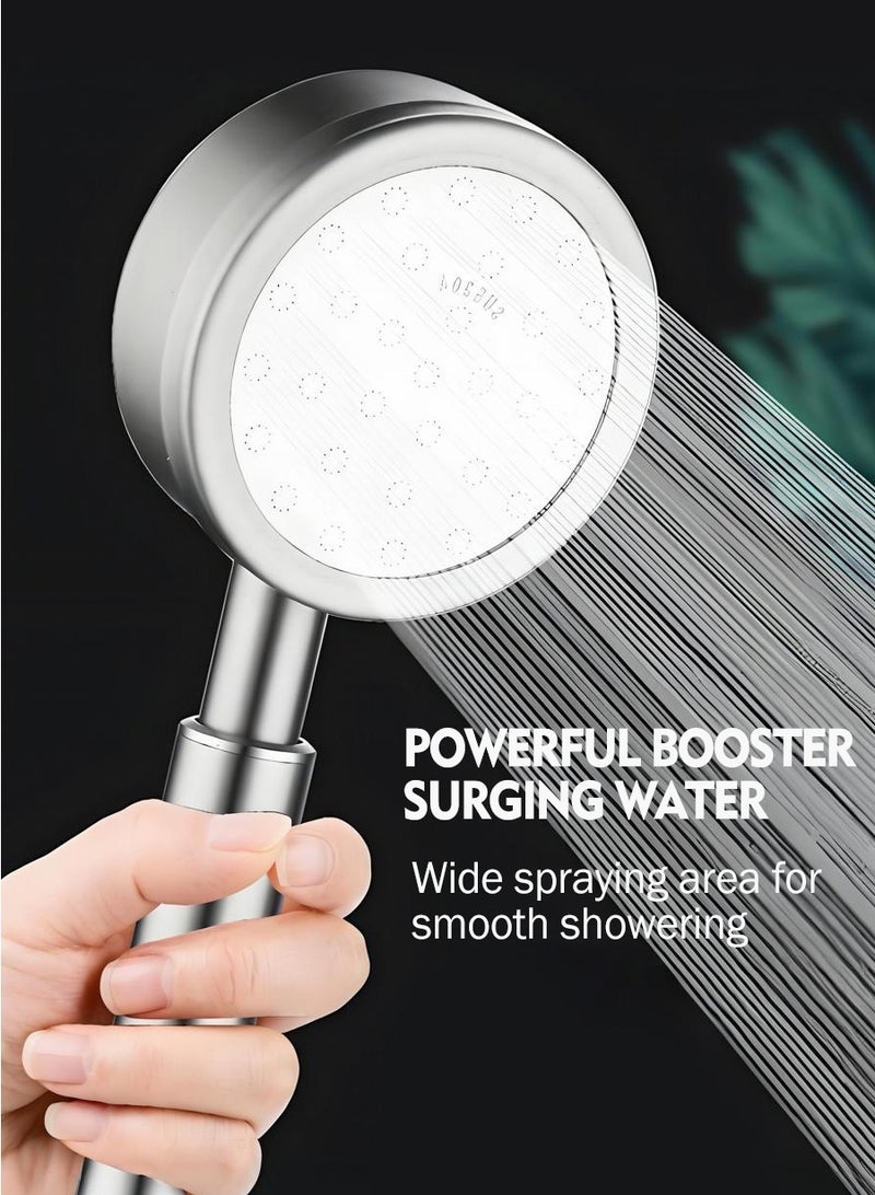 بيروي مجموعة دش من الفولاذ المقاوم للصدأ — تشمل رأس دش محمول، خرطوم، وحامل حائط. مصممة للاستخدام في أحواض الاستحمام ومراكز السبا، تتميز هذه المجموعة المتينة بمقاومة التآكل وسهولة التركيب. - Image 4