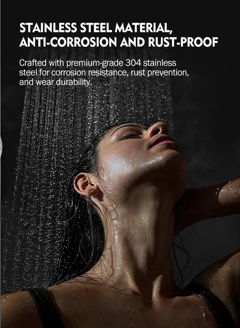 بيروي مجموعة دش من الفولاذ المقاوم للصدأ — تشمل رأس دش محمول، خرطوم، وحامل حائط. مصممة للاستخدام في أحواض الاستحمام ومراكز السبا، تتميز هذه المجموعة المتينة بمقاومة التآكل وسهولة التركيب. - Image 2