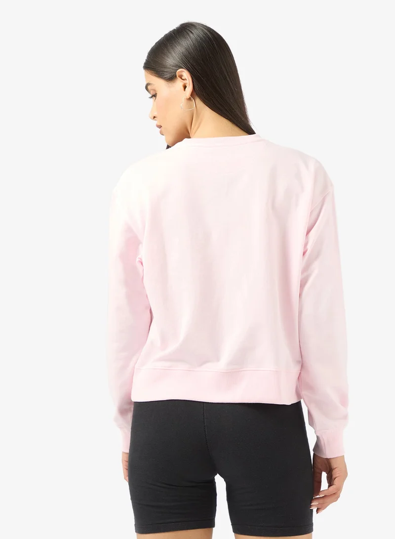 جينجر سويت شيرت مريح بياقة دائرية كبير الحجم