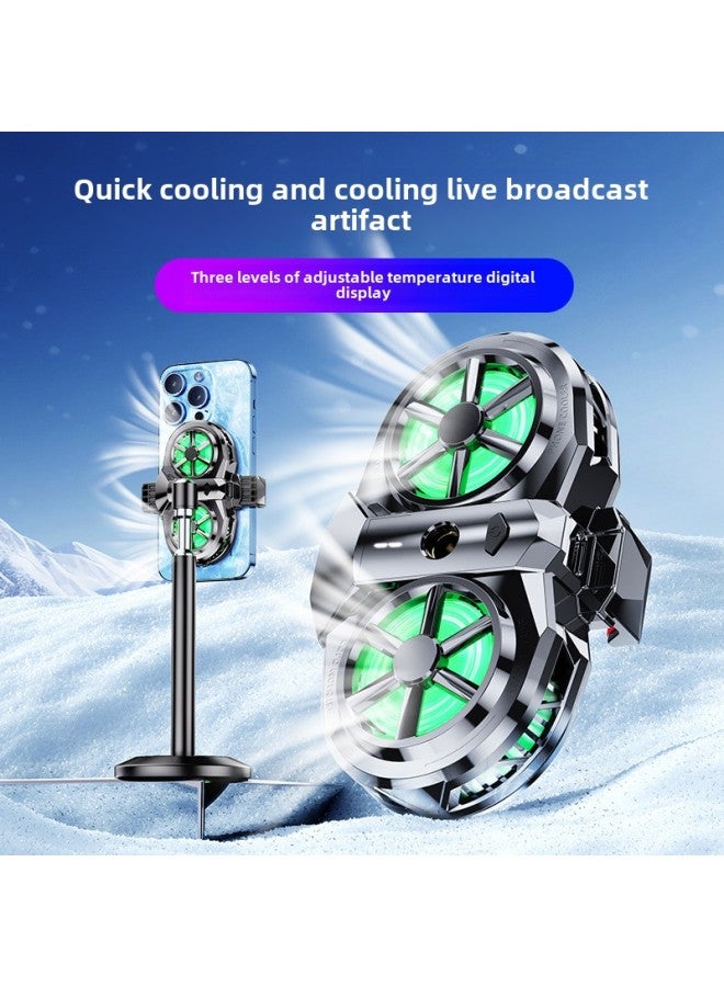 Loquat Internet Celebrity Live Mobile Phone Radiator Dual Fan Radiator Dual Core Semiconductor Cooling Refrigeration Artifact-Color:Dual Core Semiconductor Does Not Include Adapter - Image 3