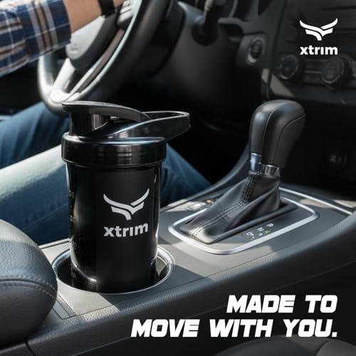 XTRIM Micro Protein Shaker Bottle 500ml for Men & Women, Compact, Leakproof, BPA-Free Gym Shaker with Wire Mixer, Ideal for Protein Shakes, Pre-Workout Smoothies, Smooth Mixing for Pre & Post Workout - Image 5