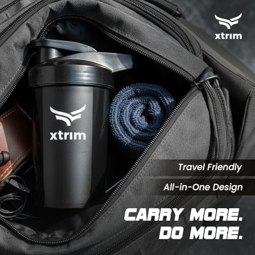 XTRIM Micro Protein Shaker Bottle 500ml for Men & Women, Compact, Leakproof, BPA-Free Gym Shaker with Wire Mixer, Ideal for Protein Shakes, Pre-Workout Smoothies, Smooth Mixing for Pre & Post Workout - Image 3