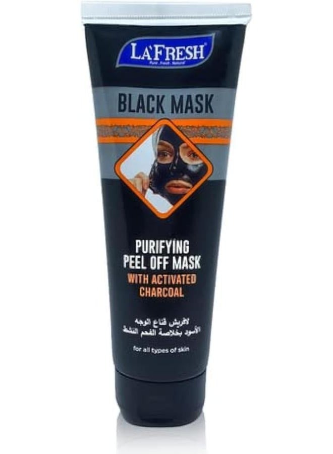LA FRESH Face Mask of Purifying Charcoal Peel Off Mask  Deep Cleanse Blackhead Remover Pore Shrinking & Skin Brightening 120ml - Image 1