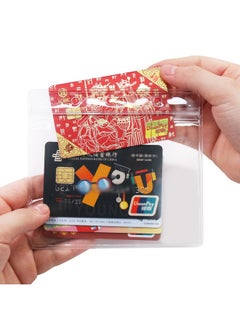 Coideal Lastic Horizontal Badge Holder - Coideal 12 Pcs Thick Name Tag Id Card Protector Holders Large Transparent Sleeve Waterproof (4.8 X 3.5 Inch)  - Image 2