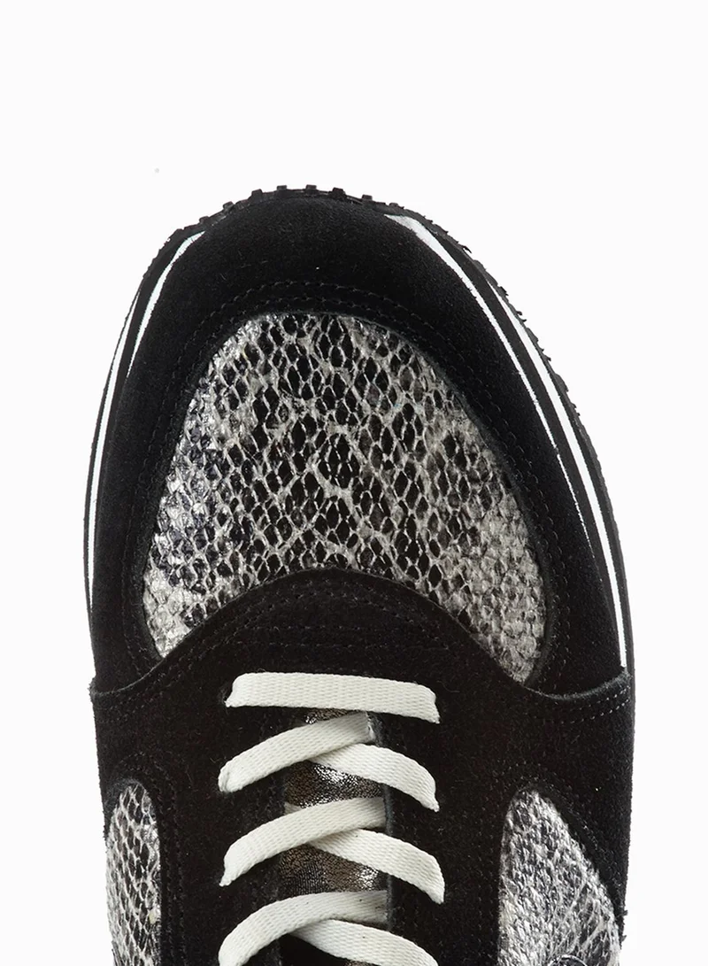 No-Name Snake Print Platform Sneakers