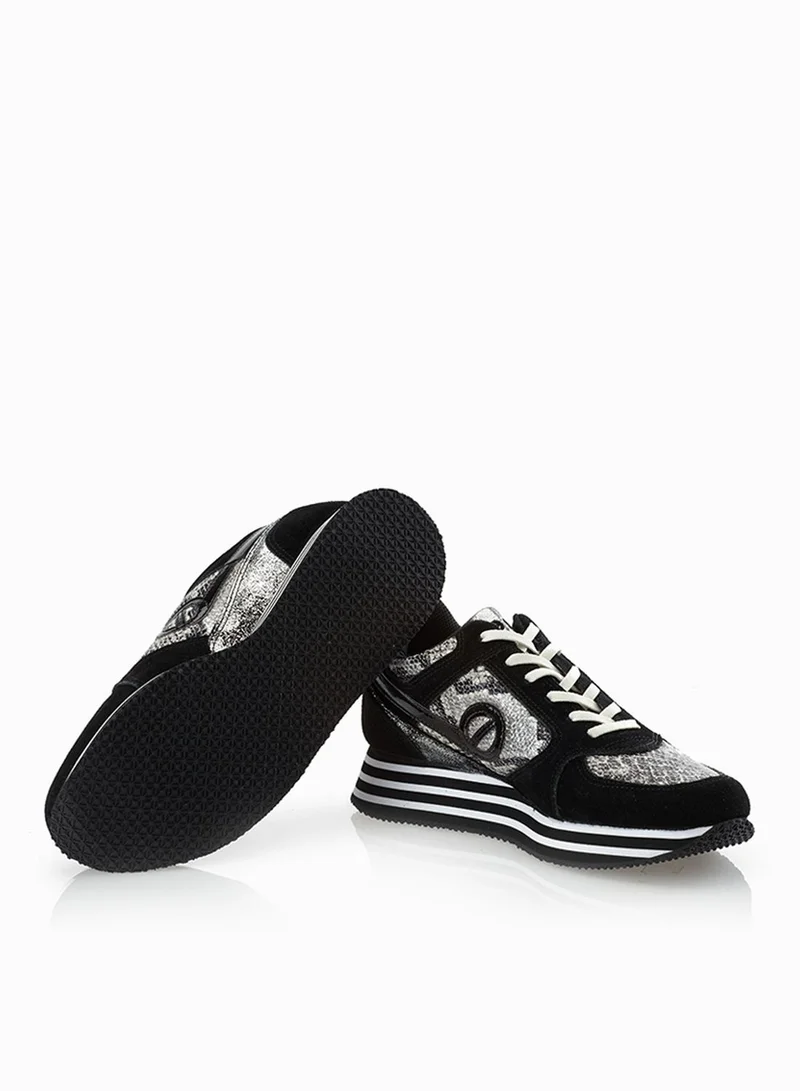 No-Name Snake Print Platform Sneakers