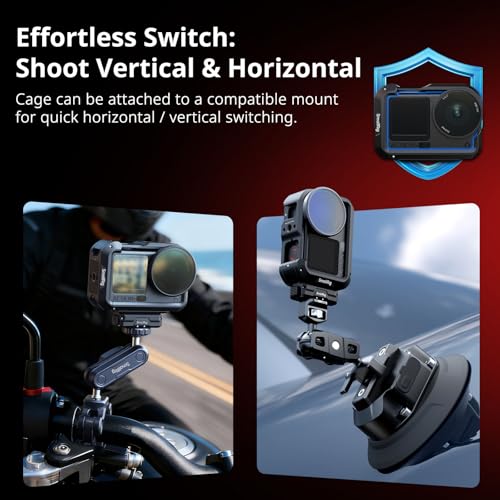 SMALLRIG Action 6 Cage for DJI Osmo Action 6 with Expansion Interfaces, Cold Shoe, 1/4"-20 Threaded Hole, Quick Release, Aluminum Action Camera Cage for DJI Action 6, Protective Frame Cage - 5888 - Image 2