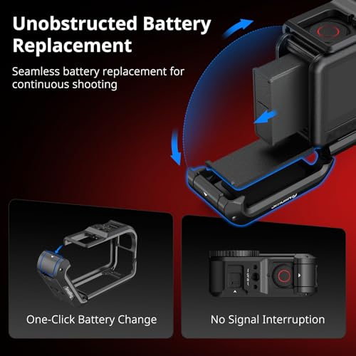 SMALLRIG Action 6 Cage for DJI Osmo Action 6 with Expansion Interfaces, Cold Shoe, 1/4"-20 Threaded Hole, Quick Release, Aluminum Action Camera Cage for DJI Action 6, Protective Frame Cage - 5888 - Image 5