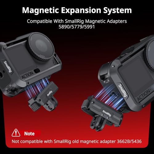 SMALLRIG Action 6 Cage for DJI Osmo Action 6 with Expansion Interfaces, Cold Shoe, 1/4"-20 Threaded Hole, Quick Release, Aluminum Action Camera Cage for DJI Action 6, Protective Frame Cage - 5888 - Image 4