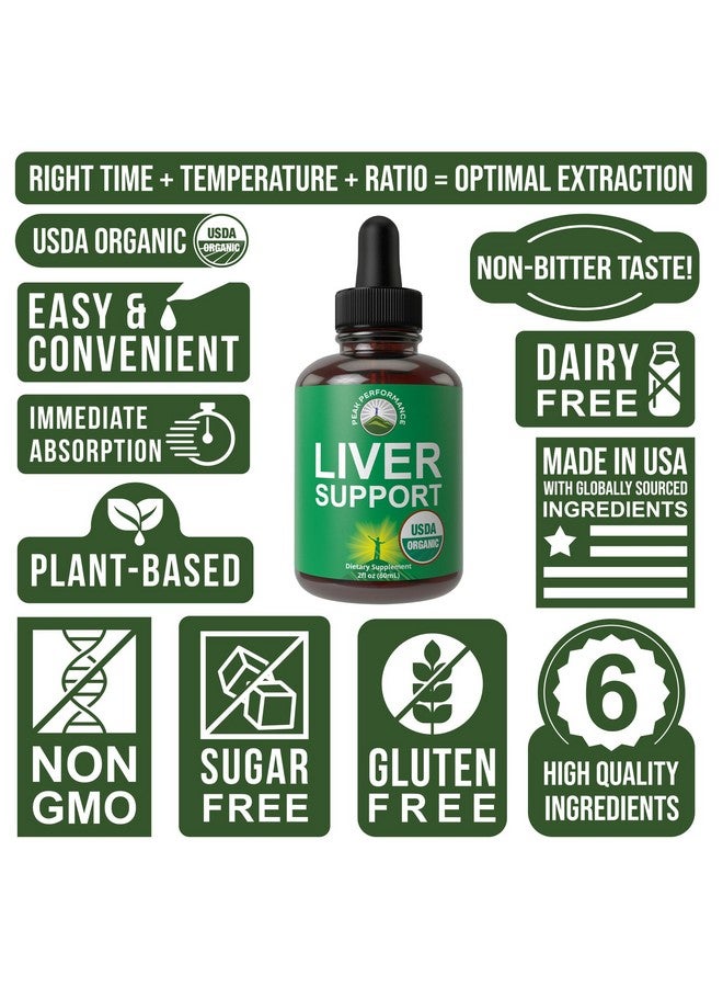 Peak Performance USDA Organic Liver Cleanse Detox & Repair. 6-in-1 Liquid Drops with Organic Milk Thistle, Artichoke Extract, and More. Zero Sugar, Liver Health Support Tincture Supplement Alternative To Capsules - Image 3