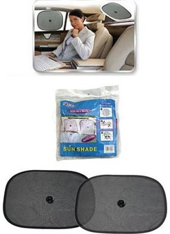 Nettedarikcisi Car Sunshade Side Window Curtain with Suction Cup Black 2 Pcs 