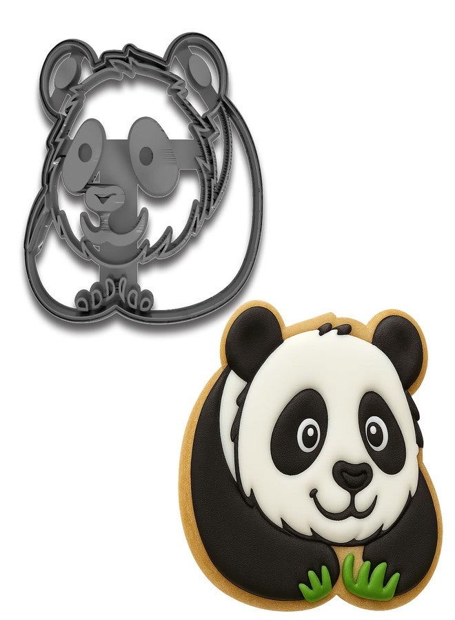 Mighty Gadget Cute Panda Cookie Cutter & Stamp - 4x3.56" (Random Color), Adorable Panda Face Baking Tool - Image 1