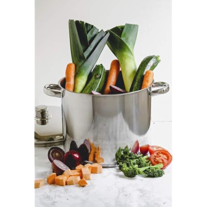 كيتشين كرافت قدر طهي كبير من الفولاذ المقاوم للصدأ من ماستر كلاس إندكشن سيف مع غطاء سعة 14 لترًا - Image 4