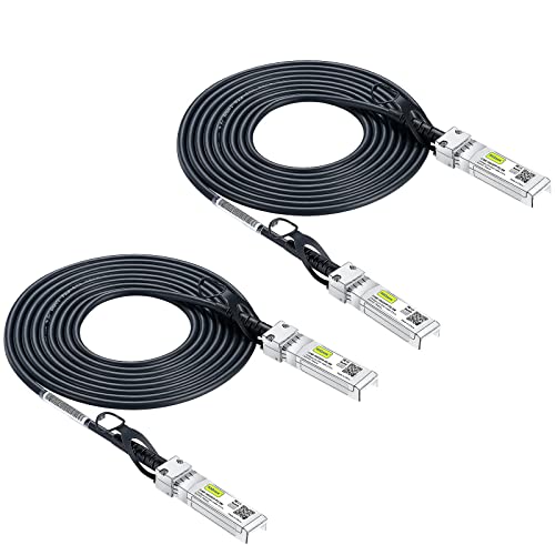 10Gtek 10G SFP DAC Twinax Cable Passive Compatible with Cisco SFPH10GBCU3M Ubiquiti UniFi Fortinet and More 3 Meter10ft 2Pack - Image 1