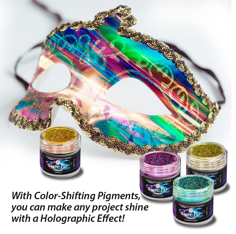 BALTIC DAY - Chameleon Mica Powder, 20 x 5g Jars of Color Shift Mica Powder Set - Epoxy Resin Color Pigment - Chameleon Pigments - Holographic Mica Powder for Resin - Image 3
