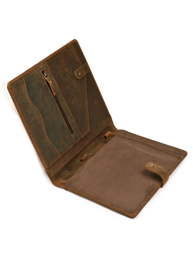 Dhampooh-Leather Portfolio - Resume Holder- Brown-Professional Business Padfolio Binder for Men & Women - Image 5