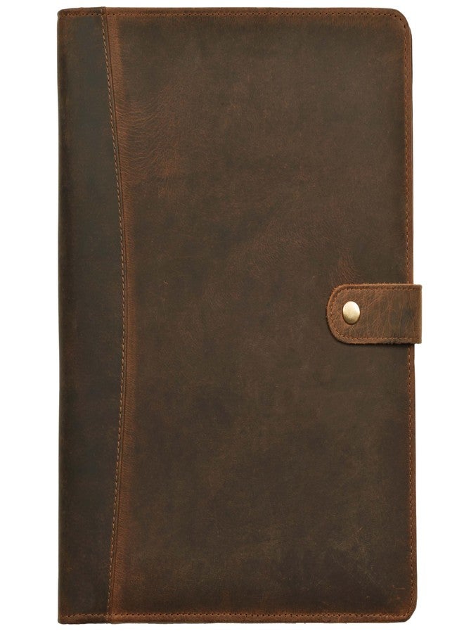 Dhampooh-Leather Portfolio - Resume Holder- Brown-Professional Business Padfolio Binder for Men & Women - Image 2
