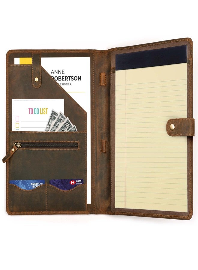 Dhampooh-Leather Portfolio - Resume Holder- Brown-Professional Business Padfolio Binder for Men & Women - Image 4