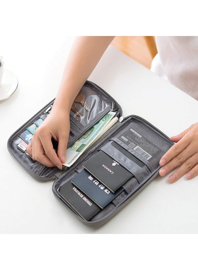 متعددة الوظائف مريحة وعملية محفظة السفر RFID حظر مستند منظم حقيبة، حامل جواز سفر العائلة، رمادي، SSZ159 - Image 3