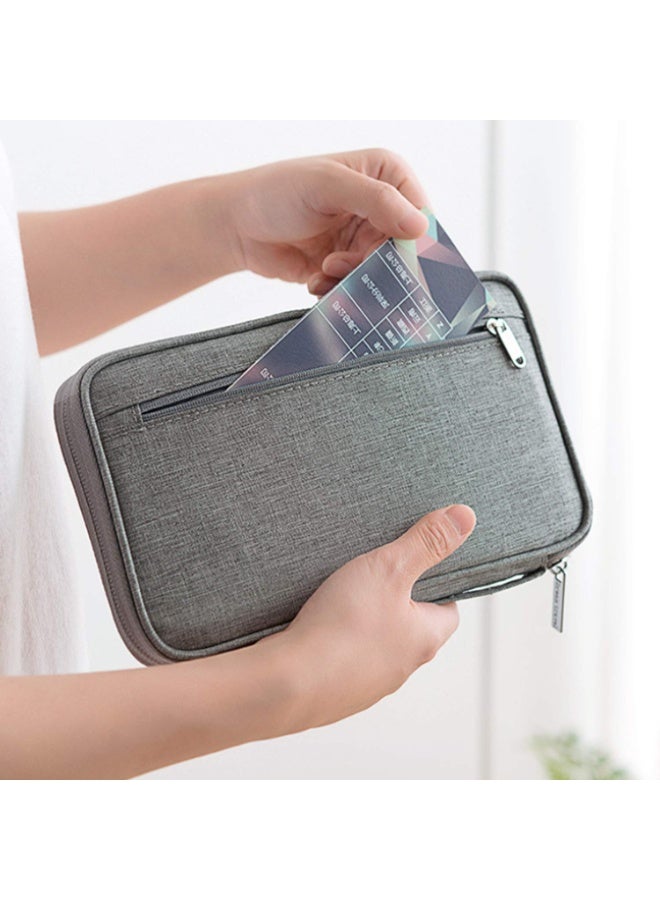 متعددة الوظائف مريحة وعملية محفظة السفر RFID حظر مستند منظم حقيبة، حامل جواز سفر العائلة، رمادي، SSZ159 - Image 2