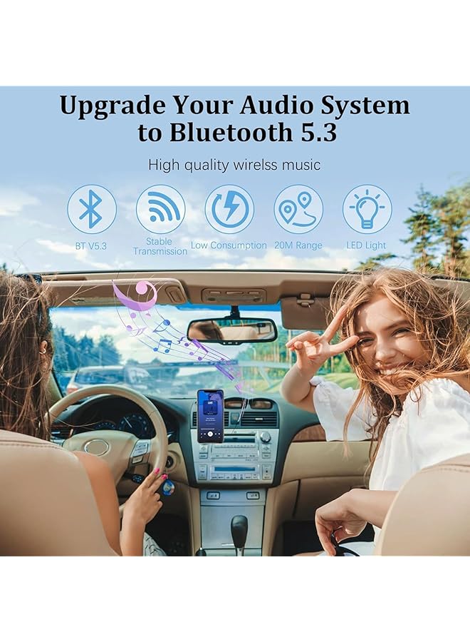 erorex Bluetooth 5.3 2 In 1 Audio Adapter With Low Latency Usb Transmitter And Receiver For Tv Car Home Stereo Headphone Speaker Stereo Sound Handsfree Calling & Navigation Portable - Image 5