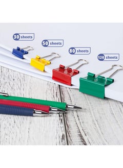 Mr. Pen - Binder Clips, 100 Pcs, Assorted Size And Color, Paper Clips, Binder Clips Assorted, Paper Binder Clips, Colored Binder Clips, Clips For Paper, Paper Clamps, Metal Binder Clips, Clips  - Image 3