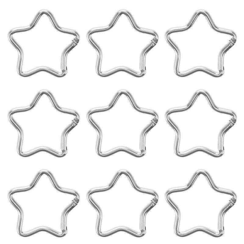 10pcs Star Shaped Aluminum Alloy Carabiner Keychain Clips For Outdoor Hiking Camping Travel - Image 2