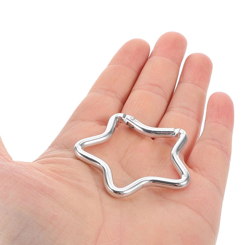 10pcs Star Shaped Aluminum Alloy Carabiner Keychain Clips For Outdoor Hiking Camping Travel - Image 4
