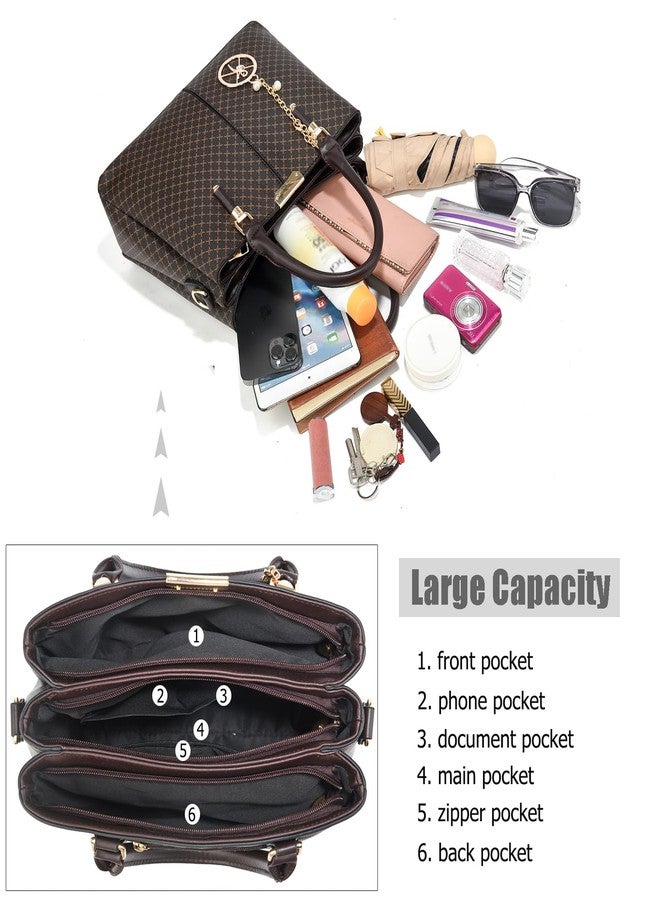 KURGOOL Purse and Handbags for Women, 3 Zip Compartments Tote Bag Designer Shoulder Purse Top Handle Satchel Bags - Image 5