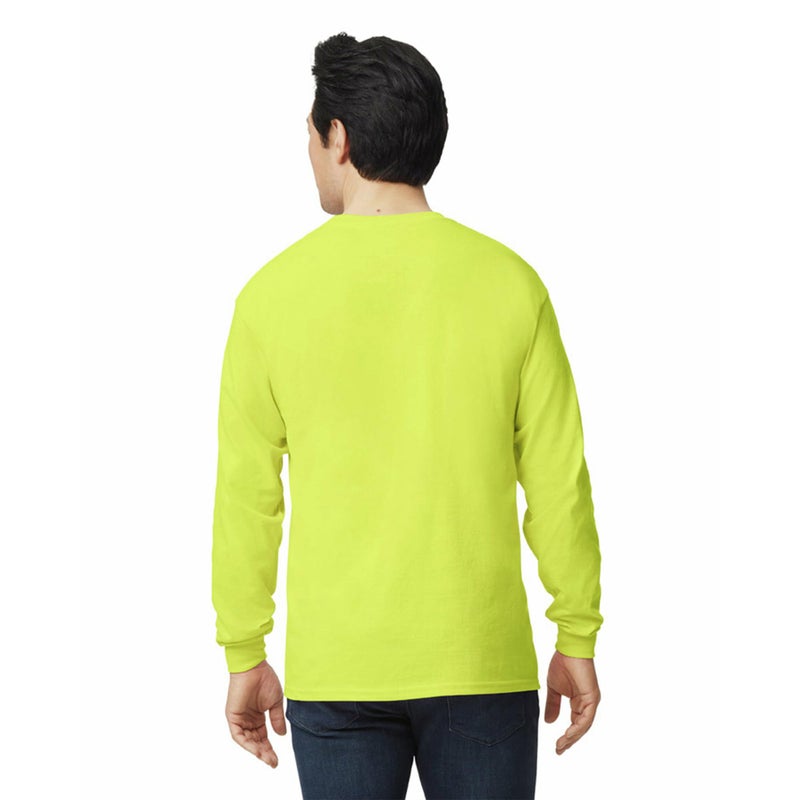 Gildan Men's Ultra Cotton Long Sleeve T-Shirt, Style G2400, Multipack, Safety Green (10-Pack), Large - Image 4