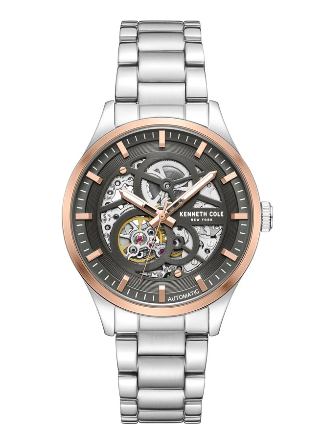 Kenneth Cole New York Kenneth Cole New York 42mm Automatic Men's Watch with Warm Grey Dial & Stainless Steel Bracelet