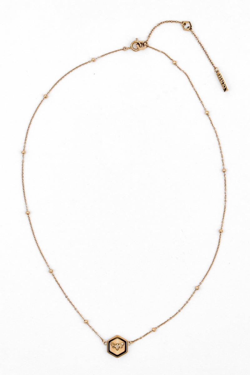 OLIVIA BURTON Women Fashionable Minima Bee Pendant Necklace, Gold  - Image 4