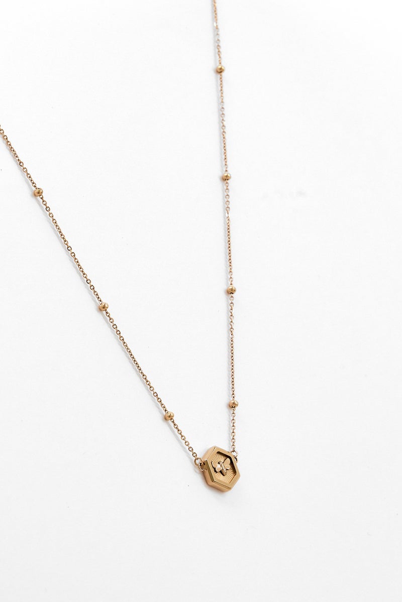 OLIVIA BURTON Women Fashionable Minima Bee Pendant Necklace, Gold  - Image 1