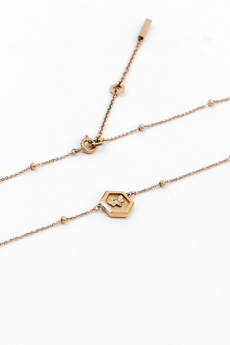 OLIVIA BURTON Women Fashionable Minima Bee Pendant Necklace, Gold  - Image 2