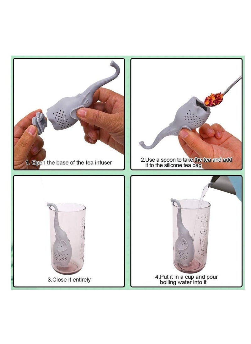 Generic - 1pc Silicone Tea Infuser , Cute Elephant Loose Leaf Tea Strainer , Reusable Tea Ball Filter for More Enjoyable Tea Times with Friends and Family - Image 1