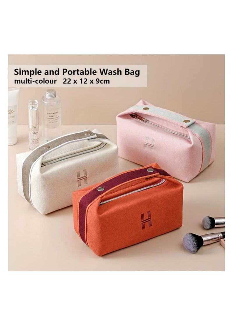 Simple Portable Toiletry Bag Cosmetic Bag Waterproof Dustproof Travel Storage Bag White