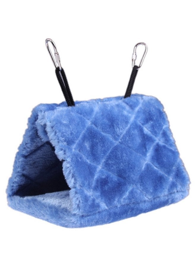 Vktech Vktech® Plush Snuggle Bird Hammock Hanging Snuggle Cave Happy Hut Bird Parrot Hideaway Size M (23.5 * 22cm) (Blue) - Image 1
