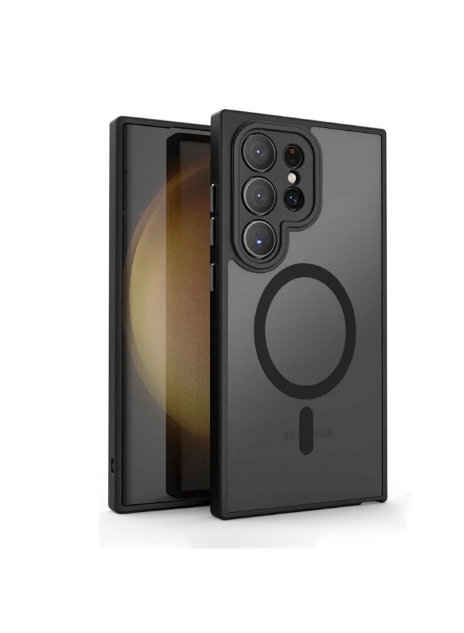 جيناو غطاء سامسونج جالكسي إس 25 ألترا المغناطيسي المتوافق مع ماج سيف - مقاوم للصدمات بمواصفات عسكرية مع خلفية نصف شفافة مات واقية بالكامل - Image 1