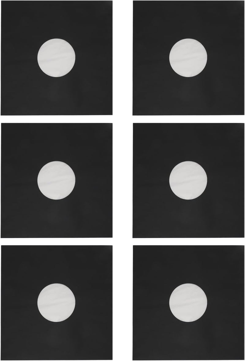 Keenso 20PCS 12in Record Kraft Paper Jackets Matte Black Protective Outer Sleeves for 33 RPM s with Diecut Center Hole Antistatic Kraft Paper Face Preserves Record Quality - Image 1