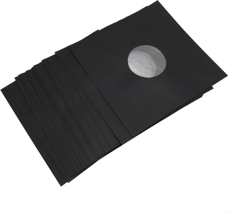 Keenso 20PCS 12in Record Kraft Paper Jackets Matte Black Protective Outer Sleeves for 33 RPM s with Diecut Center Hole Antistatic Kraft Paper Face Preserves Record Quality - Image 4