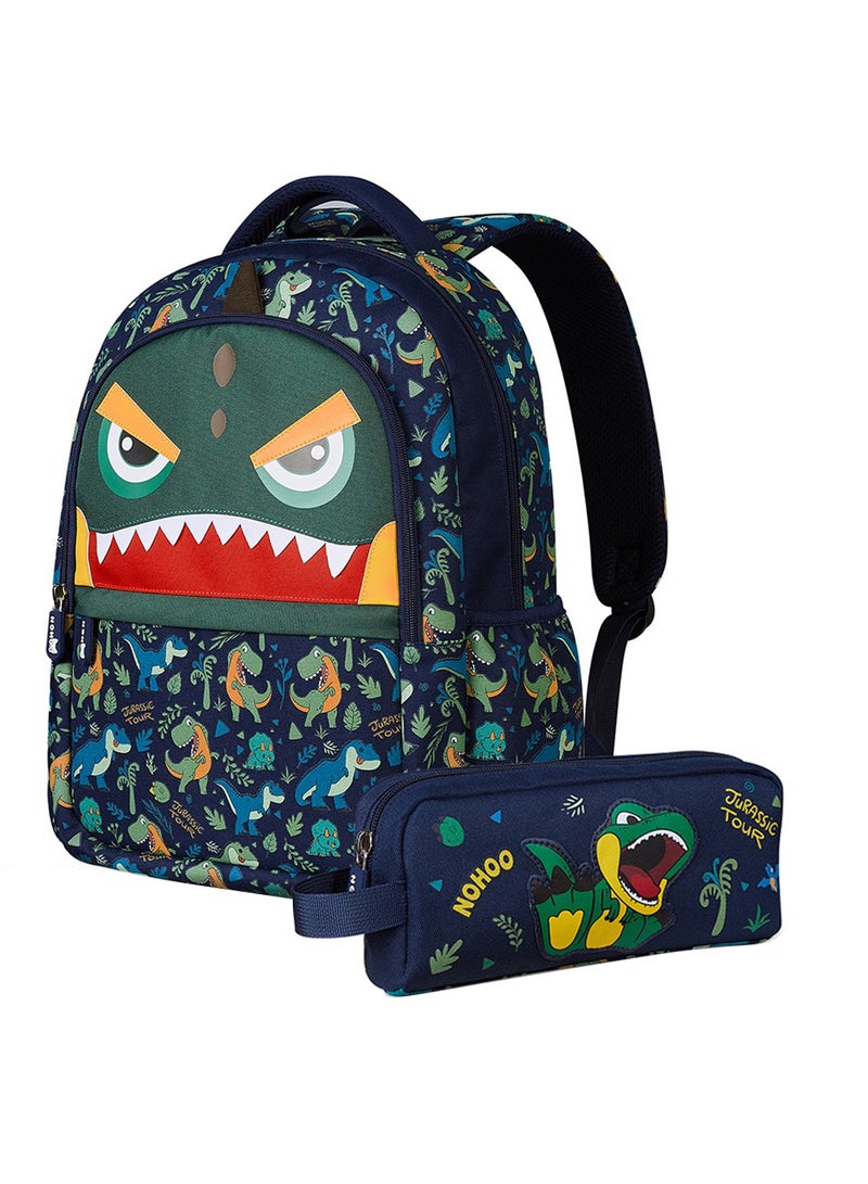 Nohoo Kids 16 Inch School Bag With Pencil Case Combo Dino - Image 1