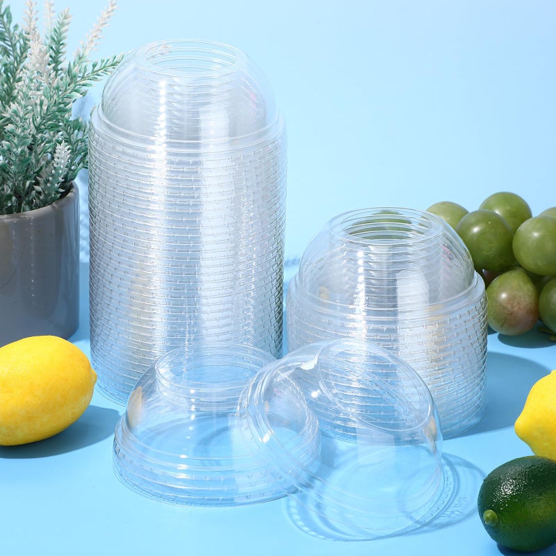 LemonRoad 50 Packs 98 mm Dome Lids Wide Hole Plastic Cold Cup Lids Disposable Clear Dome Cap for 16-24 oz Plastic Cups - Image 5