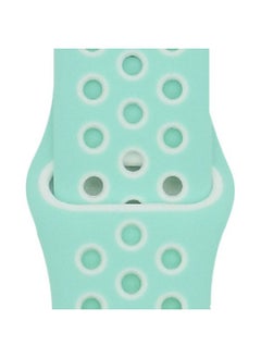 Suitable For Apple Two-color Silicone Nike Strap Nike Hole Apple Iwatch Breathable Sports Watch Strap-Color:27 Mint Green + White-Specifications:38/40/41mm-S