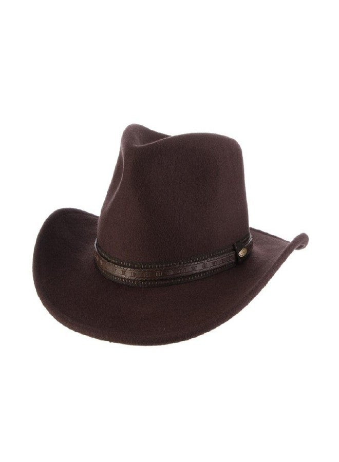 Scala Classico Men's Crushable Wool Felt Outback (Medium, Chocolate)